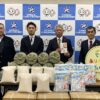 大分県遊協が「お米・災害対策用土のう」を寄付
